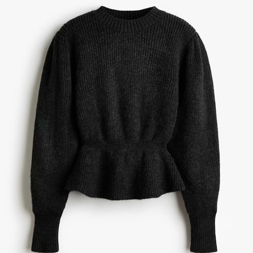 H&M Charcoal Ribbed Turtleneck Sweater Sz Medium - Picture 5 of 13